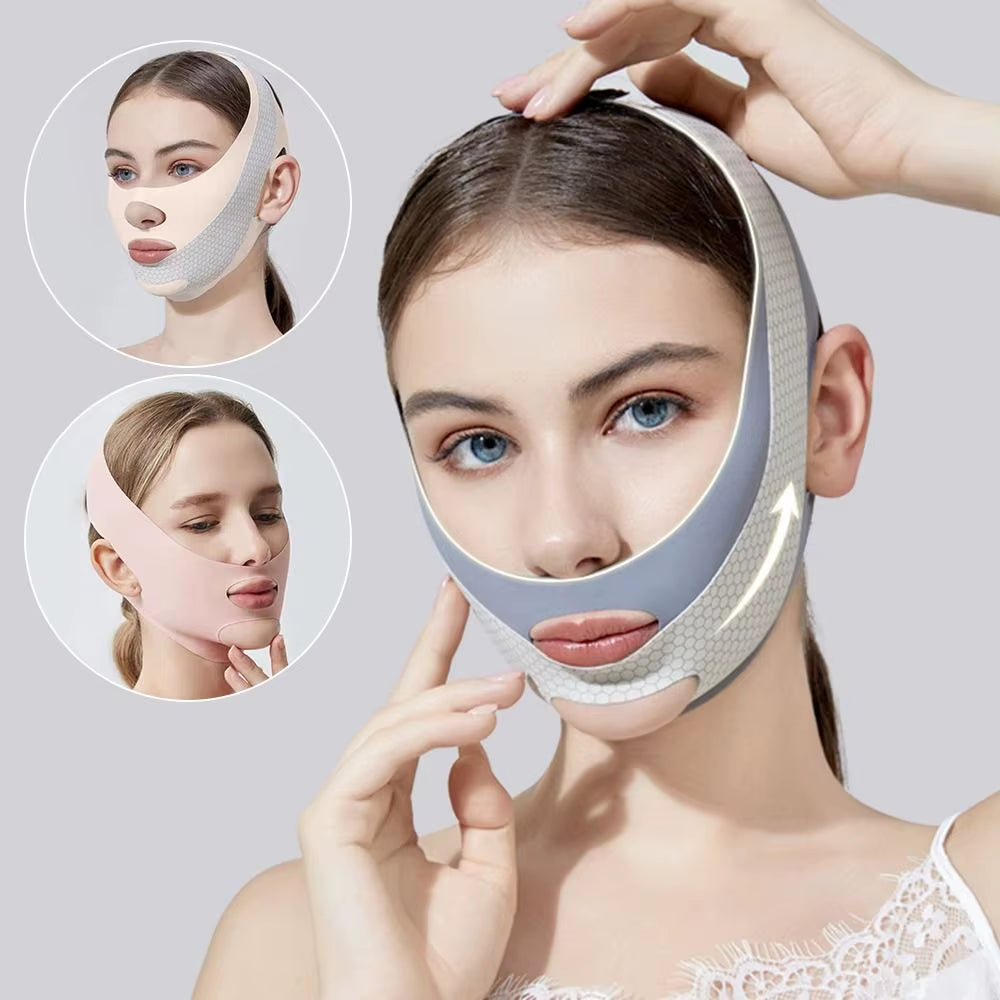 Adjustable Face Sculpting Sleep Mask Breathable Elastic V Line Shaping Mask Slimming Strap Skin Care Lifting Tightening Mask