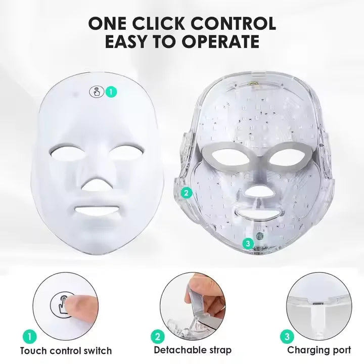 2025 New Style Beauty Tool Anti-Wrinkle Face Mask Beauty Light Touch Switch 7 Colors Face Mask Beauty
