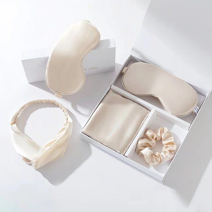 Customize Box Set Hair Scrunchies Band Two/Three/Four Pieces Travel Portable Sleeping Eye Mask Set for Travel and Gift