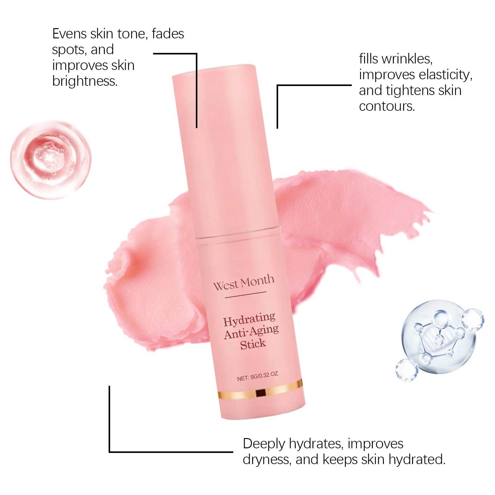 Baume multi-rebond pour l'élimination instantanée des rides, collagène, Anti-âge, peau ferme, estompe les ridules, crème de soin hydratante éclaircissante et terne