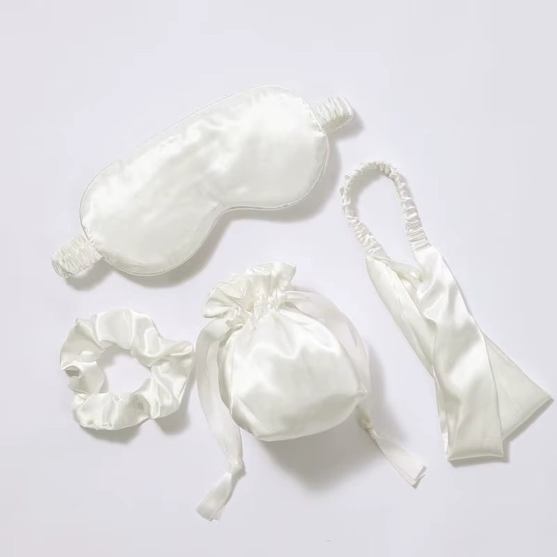 Customize Box Set Hair Scrunchies Band Two/Three/Four Pieces Travel Portable Sleeping Eye Mask Set for Travel and Gift